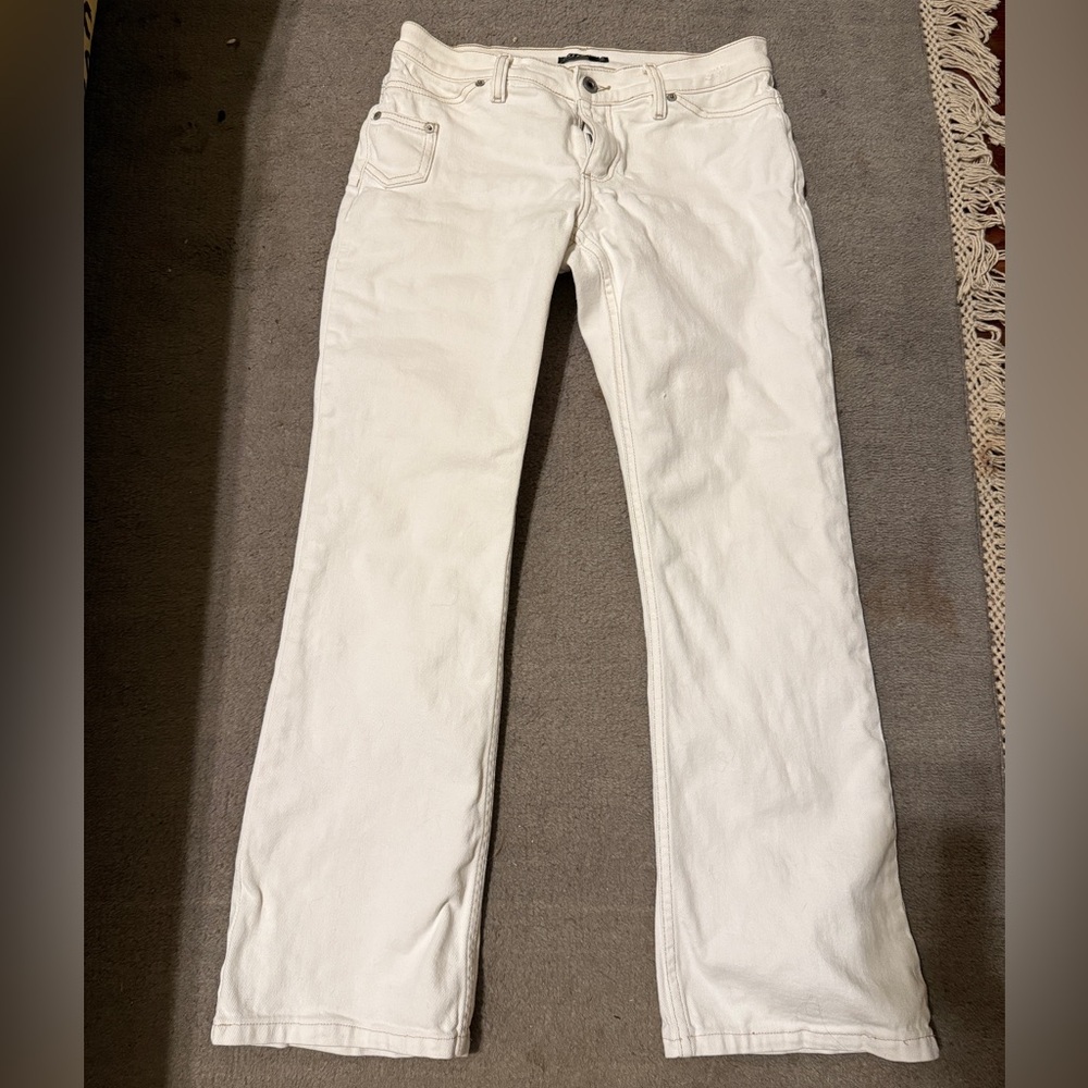 Allen B. Cream Straight Leg Jeans Size 29 Not See Through Like New
